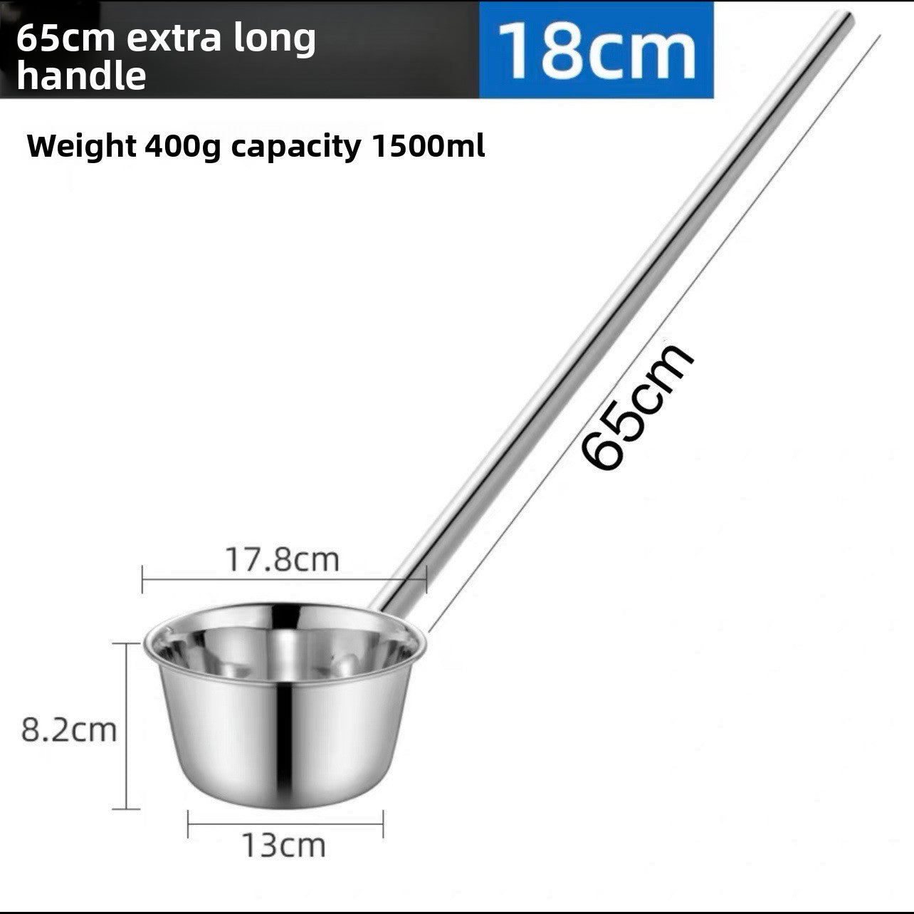 Stainless Steel Kitchen Soup Ladle with Long Handle
