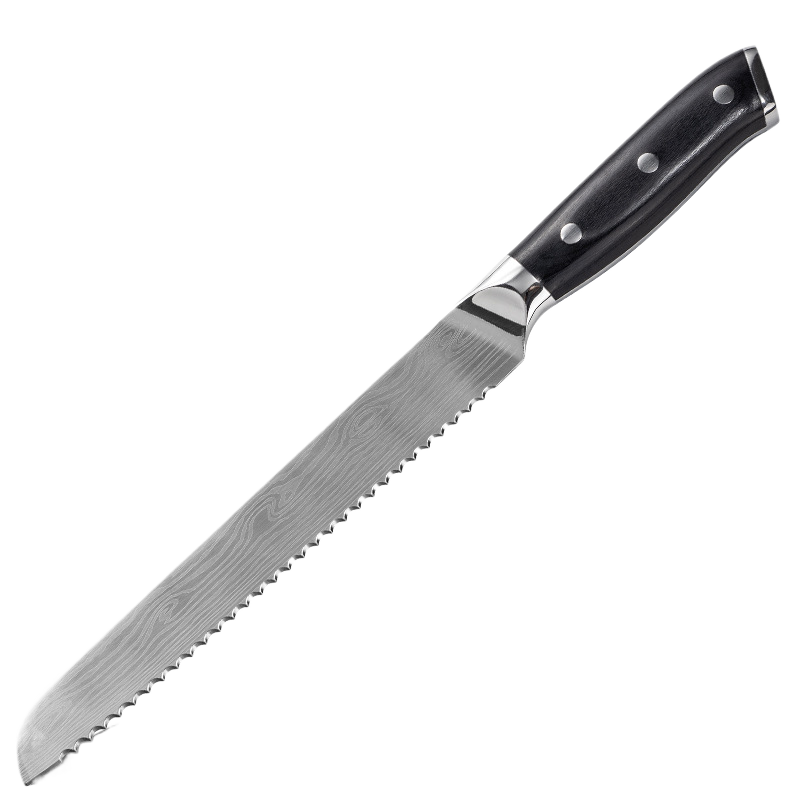 Damascus Laser-Patterned Chef's Knife