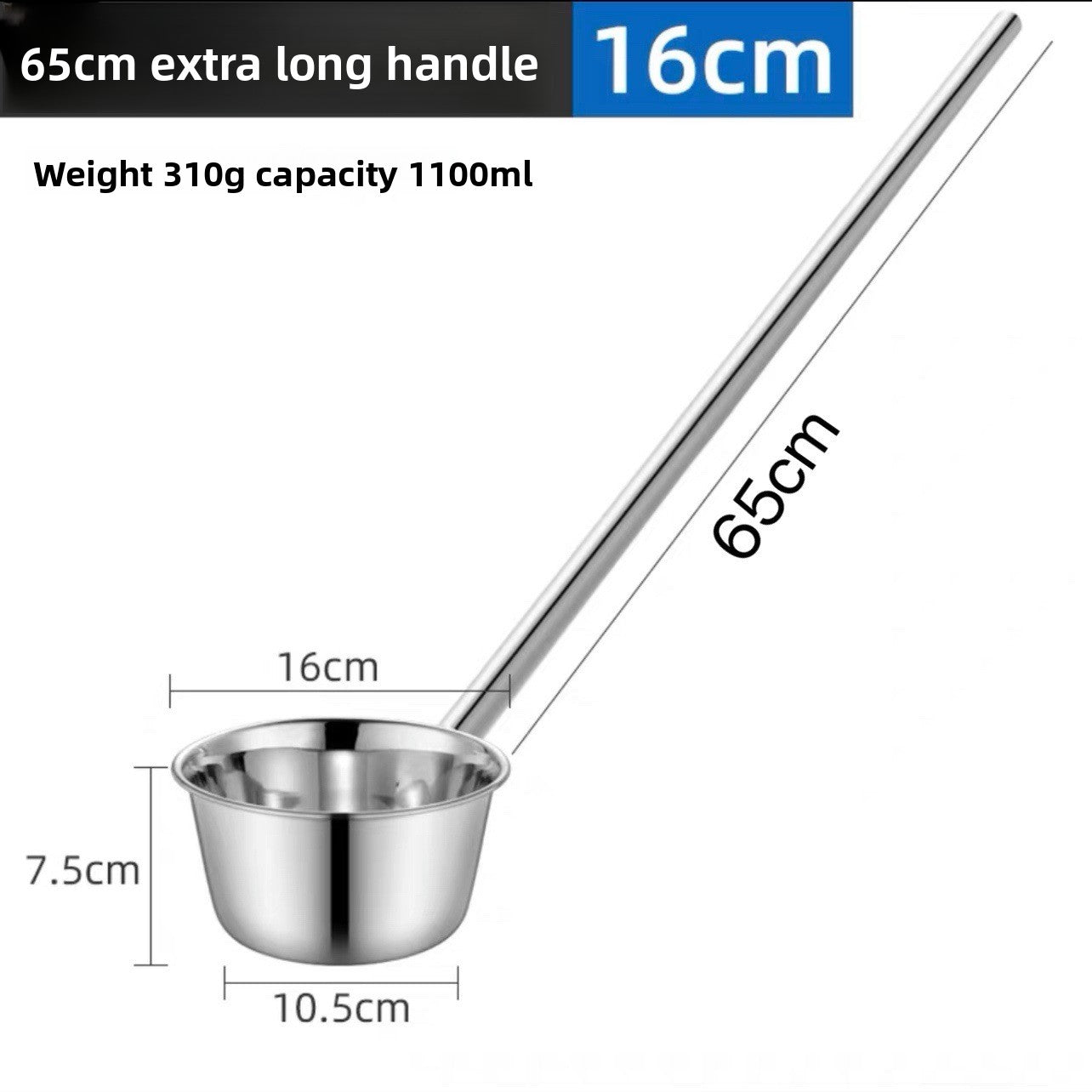 Stainless Steel Kitchen Soup Ladle with Long Handle