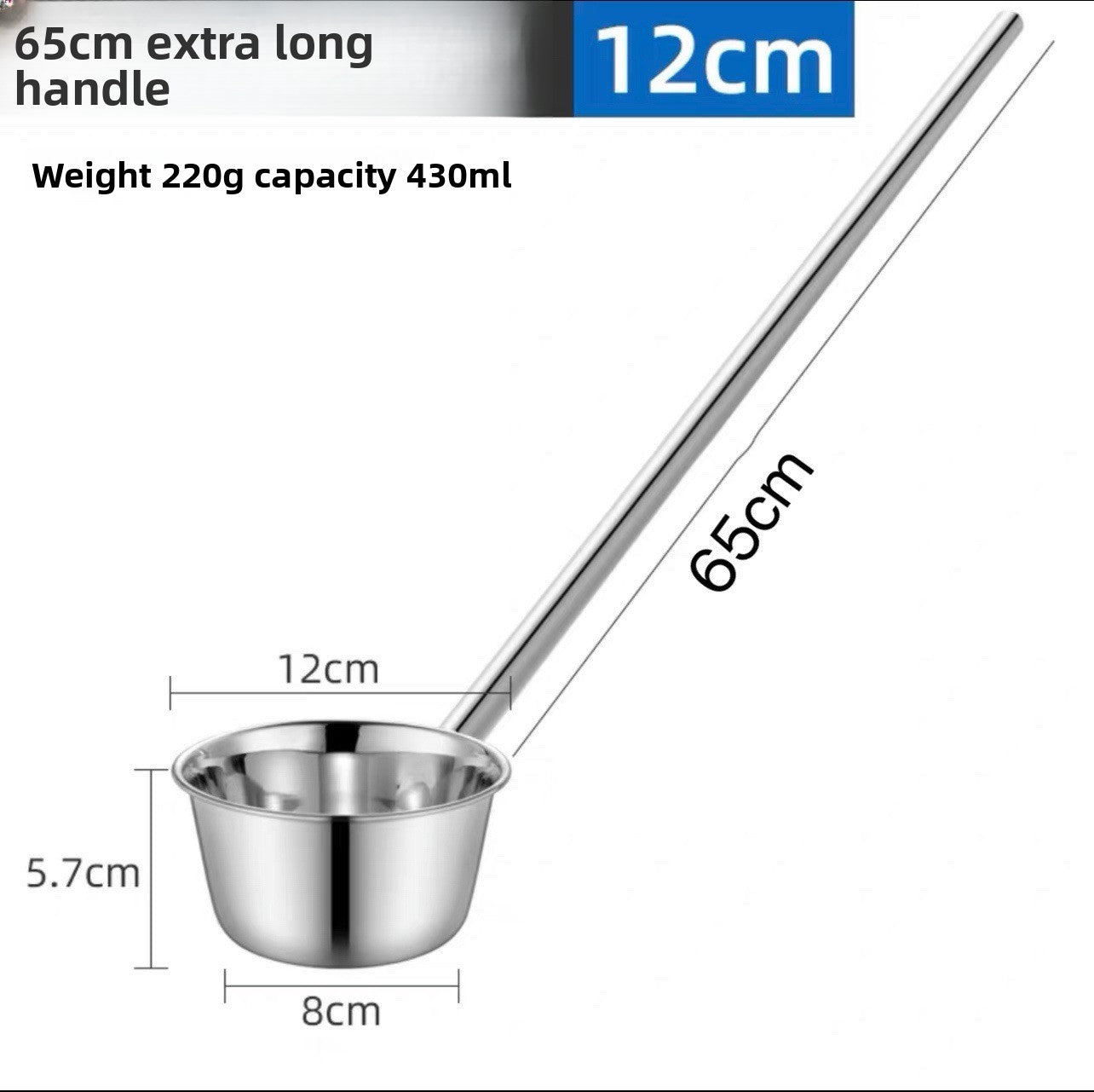 Stainless Steel Kitchen Soup Ladle with Long Handle