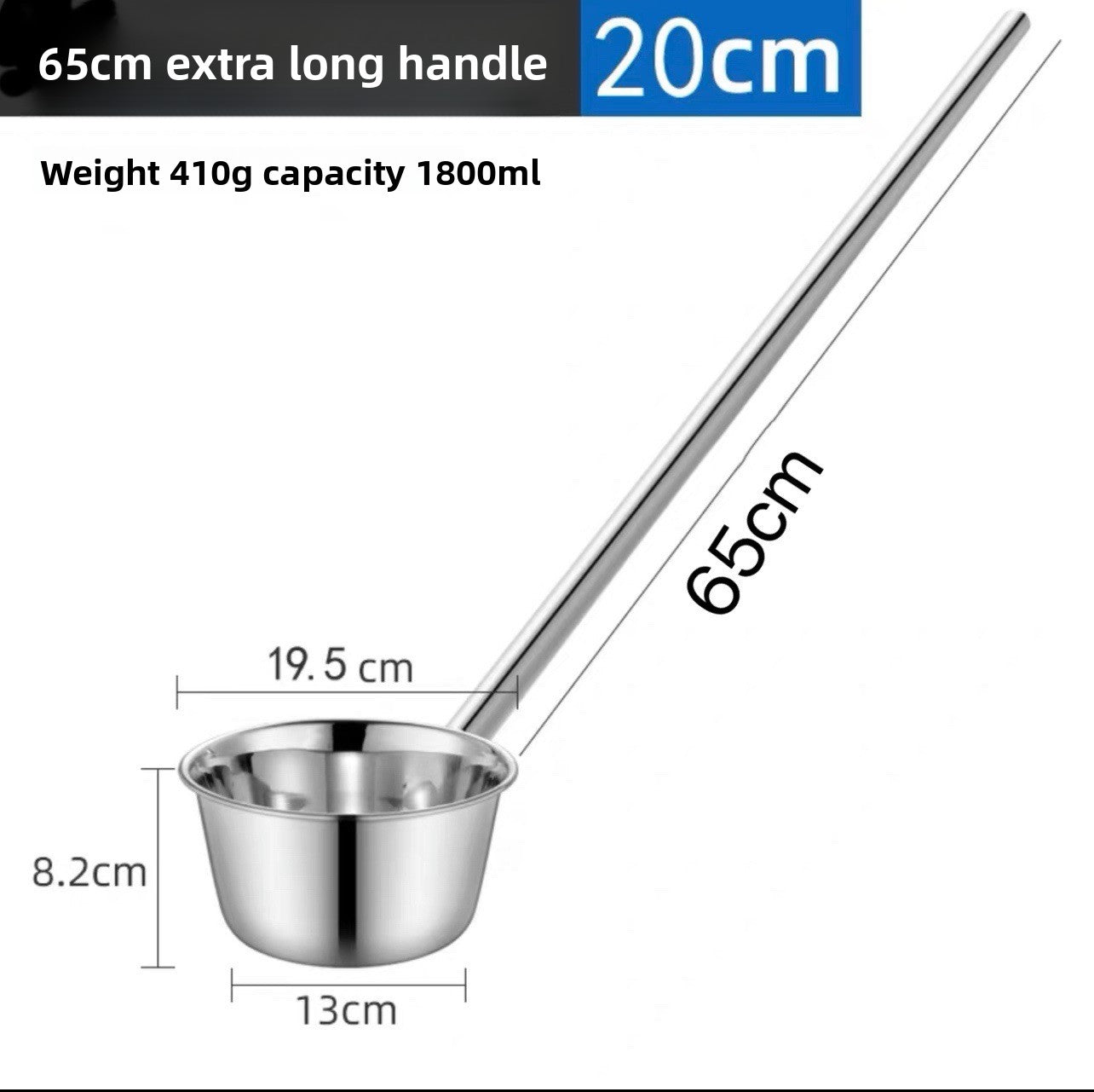 Stainless Steel Kitchen Soup Ladle with Long Handle