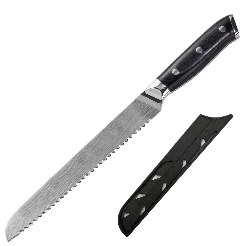 Damascus Laser-Patterned Chef's Knife