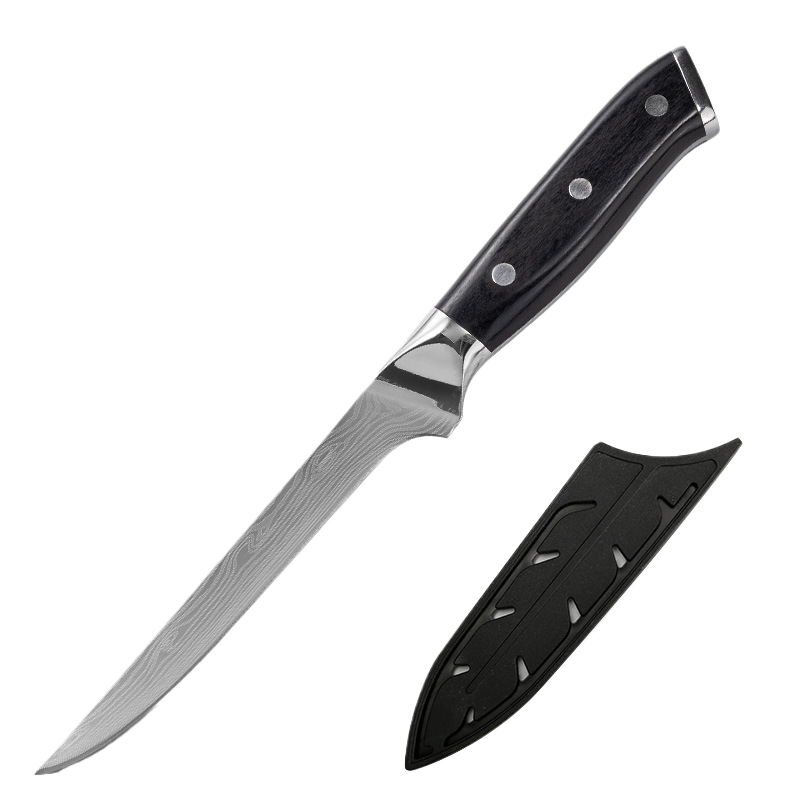 Damascus Laser-Patterned Chef's Knife